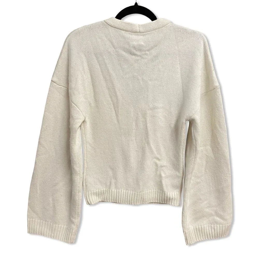 HELSA Sanna Cardigan Ivory White Button-Up sweater Revolve NWT $298 S